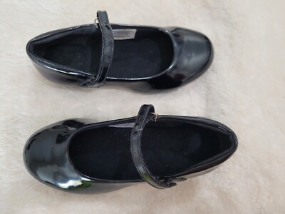 Dance Dancewear TAP Shoes Girl Black Patent Mary Janes 7