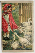 AK Motiv Scherz Spaß 1926 Kind Gänse