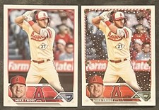 Mike Trout 2023 Topps Holiday Series & Series 1 #H27 & #27 LA Angels (2) Cards