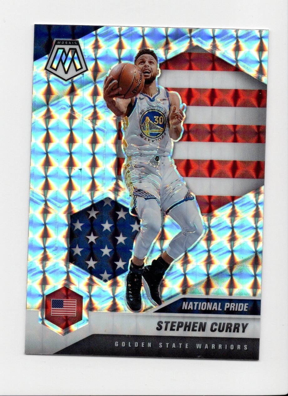 2020-21 Mosaic Stephen Curry National Pride Silver Prizm HOLO #249 Warriors