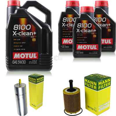 MANN-FILTER Inspektionspaket 8L Motul 8100 X-clean+ 5W-30 für VW Multivan V 2.5