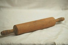 Rustic Wooden Rolling Pin Green Handles Kitchen Utensil Tool Country Farmhouse