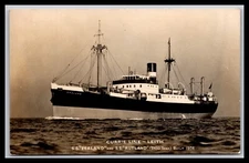 Real Photo Post Card  RPPC -  Ships  - Currie Line - Leith  S.S. Zealand & 