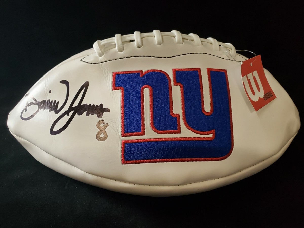 NEW YORK GIANTS DANIEL JONES AUTOGRAPHED SIGNED LOGO FOOTBALL