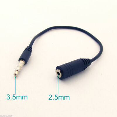 4pcs 3.5mm 1/8'' 4 Pole 3 Ring Male To 2.5mm Female TRRS AUX Audio Adapter Cable