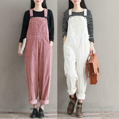 white corduroy overalls