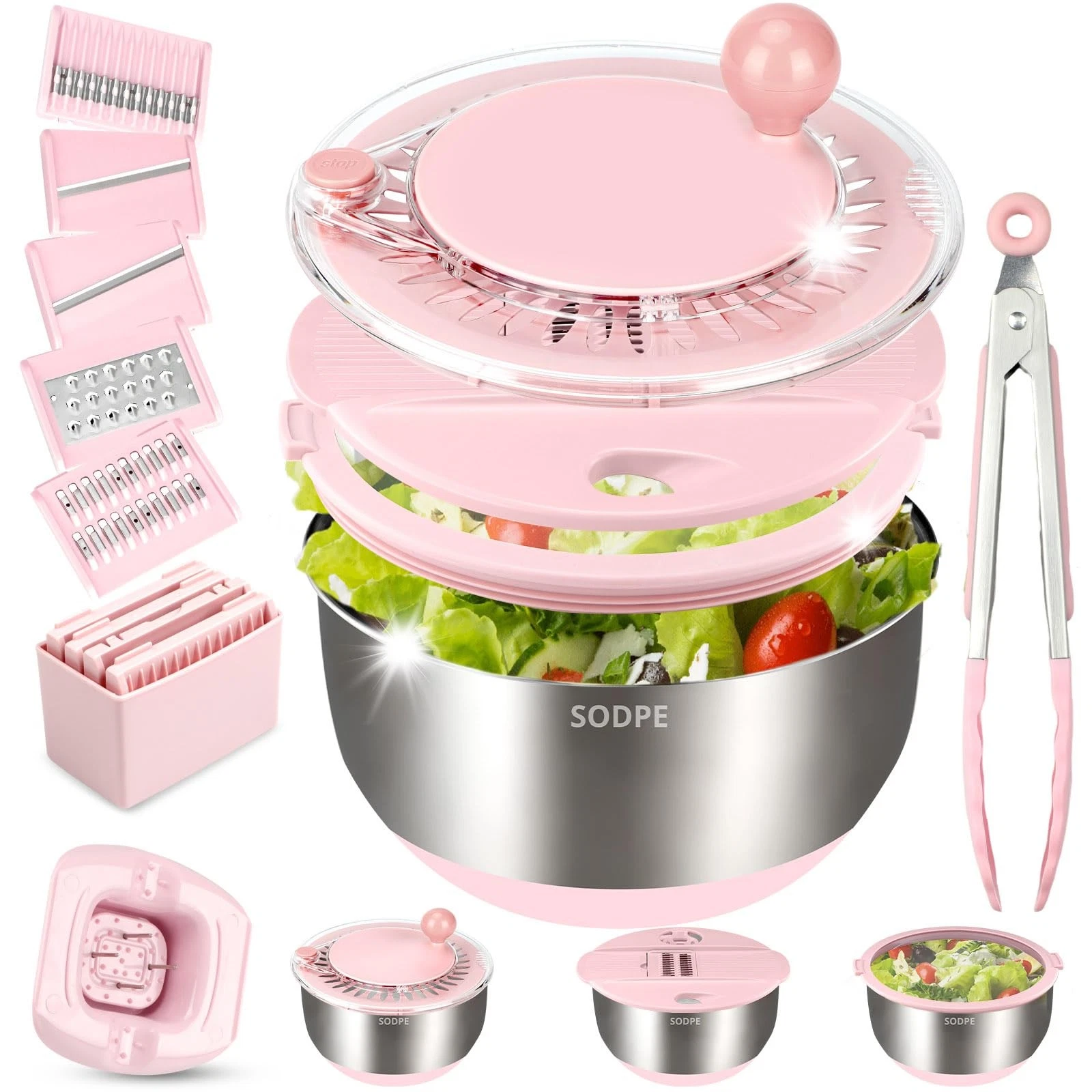 Stainless Steel Salad Spinner Large with 5 Blades Slicer, Lettuce Washer Spin...
Opens in a new wind