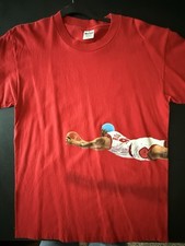 Dennis Rodman Shirt Diving Red Size L Large Vintage Chicago Bulls