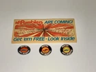 RARE RRRumblers Redline Hot Wheels Promotional Flyer Card W/ 3 buttons UNPUNCHED