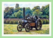 A5 greeting card can be personalised on front Birthday Traction Engine Steam Dad