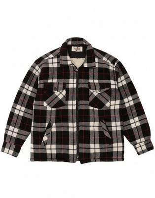 FERRE Herren Holzfäller Flanell Hemd Medium schwarz kariert CJ05