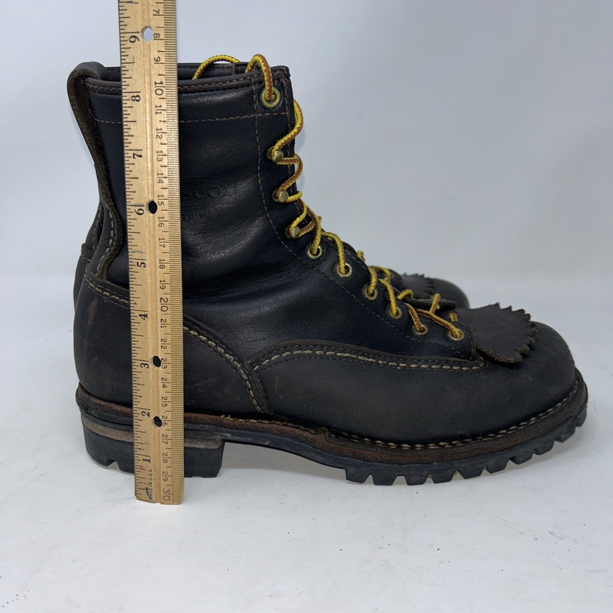 Wesco Jobmaster Boots Mens Size 9.5 D Brown Leather 8”Lace Up