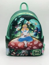 Loungefly Disney Alice in Wonderland on Mushroom Mini Backpack NWT