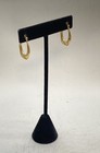 14K Yellow Gold Tapered Hoop Earrings 1" Drop 2.06g 585 Hallmarked — photo 2