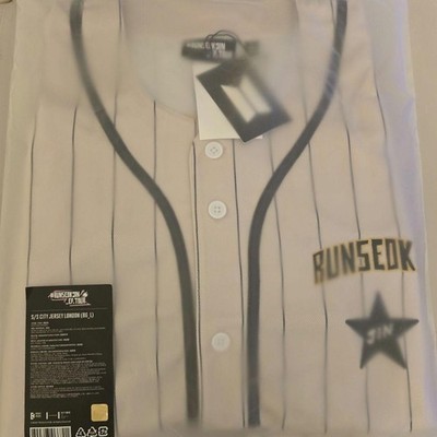 BTS　キムソクジン　RUNSEOKJIN_ep S/S JERSEY ロンドン BTS JIN RUNSEOKJIN EP Tour London Baseball Jersey London 92 Size L