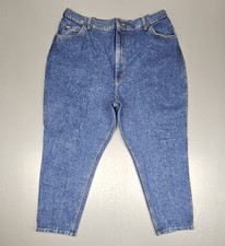 Vintage Lee Mom Jeans Womens 36x26 Dark Stonewash Tapered 90s High Wasted