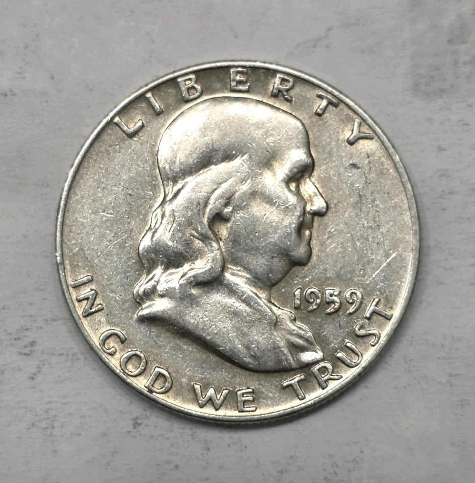 1959-D Franklin Half Dollar Double Die Obverse, Extra Fine Condition. - Image 3 of 4