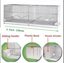 2 x Double Breeding Cage 120cm Italian Stackable Cage Canary Finch ,Small Birds