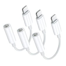 Apple MFi Certified 3 Pack Lightning to 3.5 mm Headphone Jack Adapter, iPhone