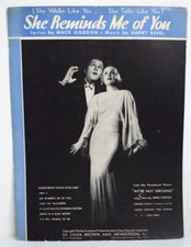1934 Sheet Music She Reminds Me Of You Walks Like You...Mack Gordon Harry Revel!
