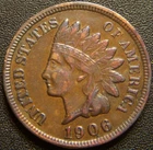 1906 Indian Head Cent - Sharp LIBERTY and Diamond Details Show on the Ribbon