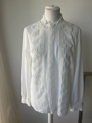 Feine MORE & MORE Bluse Shirt Langärmel Viskose Weiß Gr. 38 Ungetragen!!