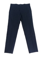 Autograph Men's Chino Trousers Navy Loose Fit Moisture Wicking Stretch Zip New