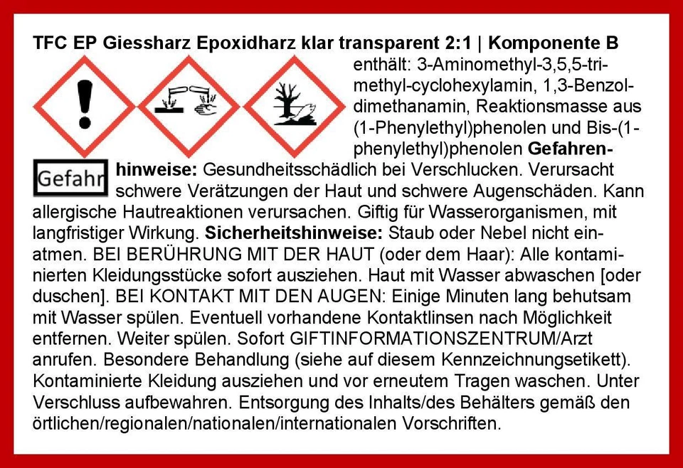 TFC EP Epoxidharz transluzent transparent 2:1 10kg A plus 5kg B gesamt 15kg - Bild 3 von 4