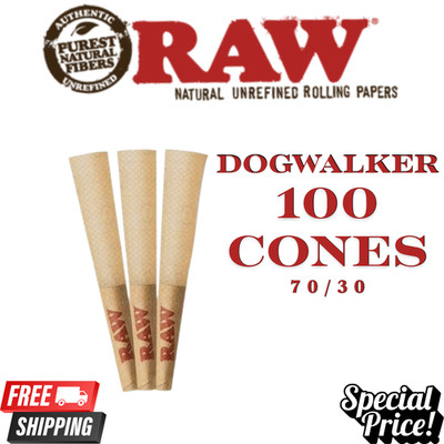 RAW Dogwalker Mini 70/30 Cones   100 count   Small Pre-Rolled Classic Papers