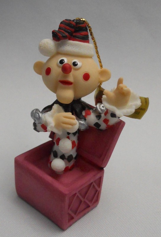 Rare Rudolph Reindeer MISFIT Toy Island CHARLIE Jack in Box Ornament Enesco