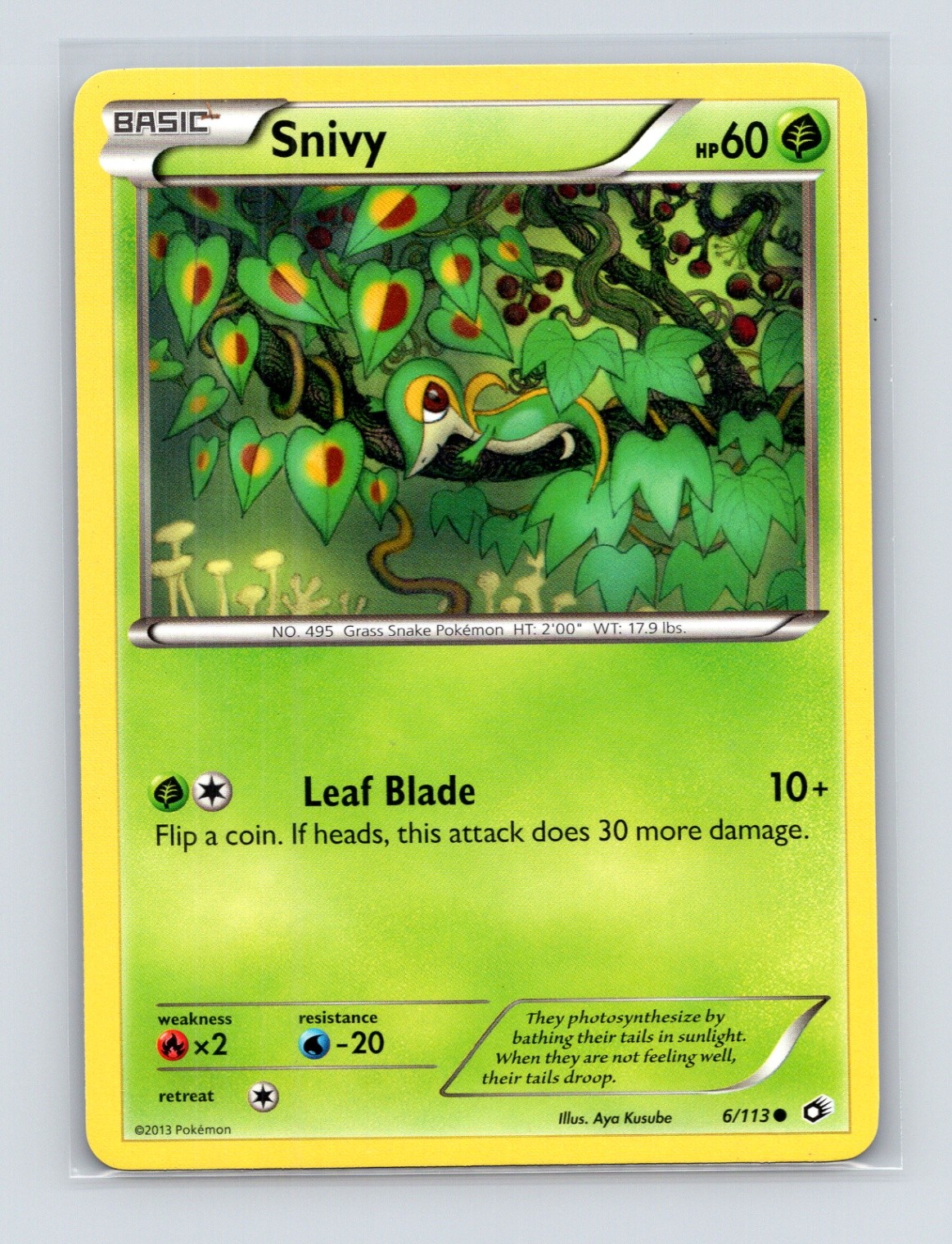 Pokémon TCG Snivy 6/113 Legendary Treasures Normal LP
