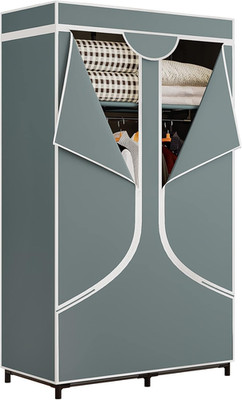 Portable Wardrobe Closet Storage Organizer Metal Hanging Rack Non-Woven Fabric 3