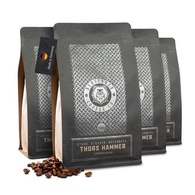 BERSERKER COFFEE Thor's Hammer Espresso 4x500g italienische Dark Roast