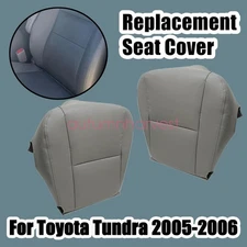 Driver & Passenger Bottom Leather Seat Cover Gray Fits 2005 2006 Toyota Tundra