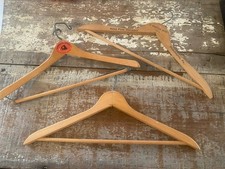 LOT Set OF 3 COLLECTIBLE VINTAGE WOODEN HANGERS Collector Clothes Garment