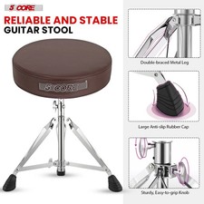 5 Core Drum Throne 3" Padded Comfortable 200Lb Capacity Drummer Stool Adjustable