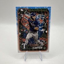 Evan Carter 2024 Topps Holiday Texas Rangers MLB #H141 Christmas Parallel (RC)
