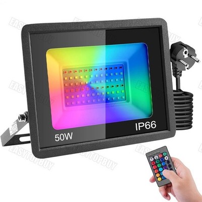 RGB LED Fluter Außen Strahler Dimmbar Flutlicht Scheinwerfer Gartenlampe 10-100W