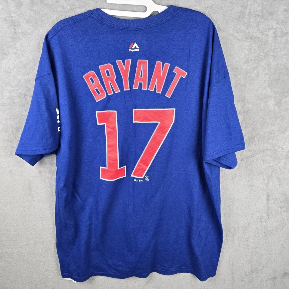 Cubs Chicago Kris Bryant #17 Blue T-Shirt 2016 World Series Champions Size XL - Image 4 of 4