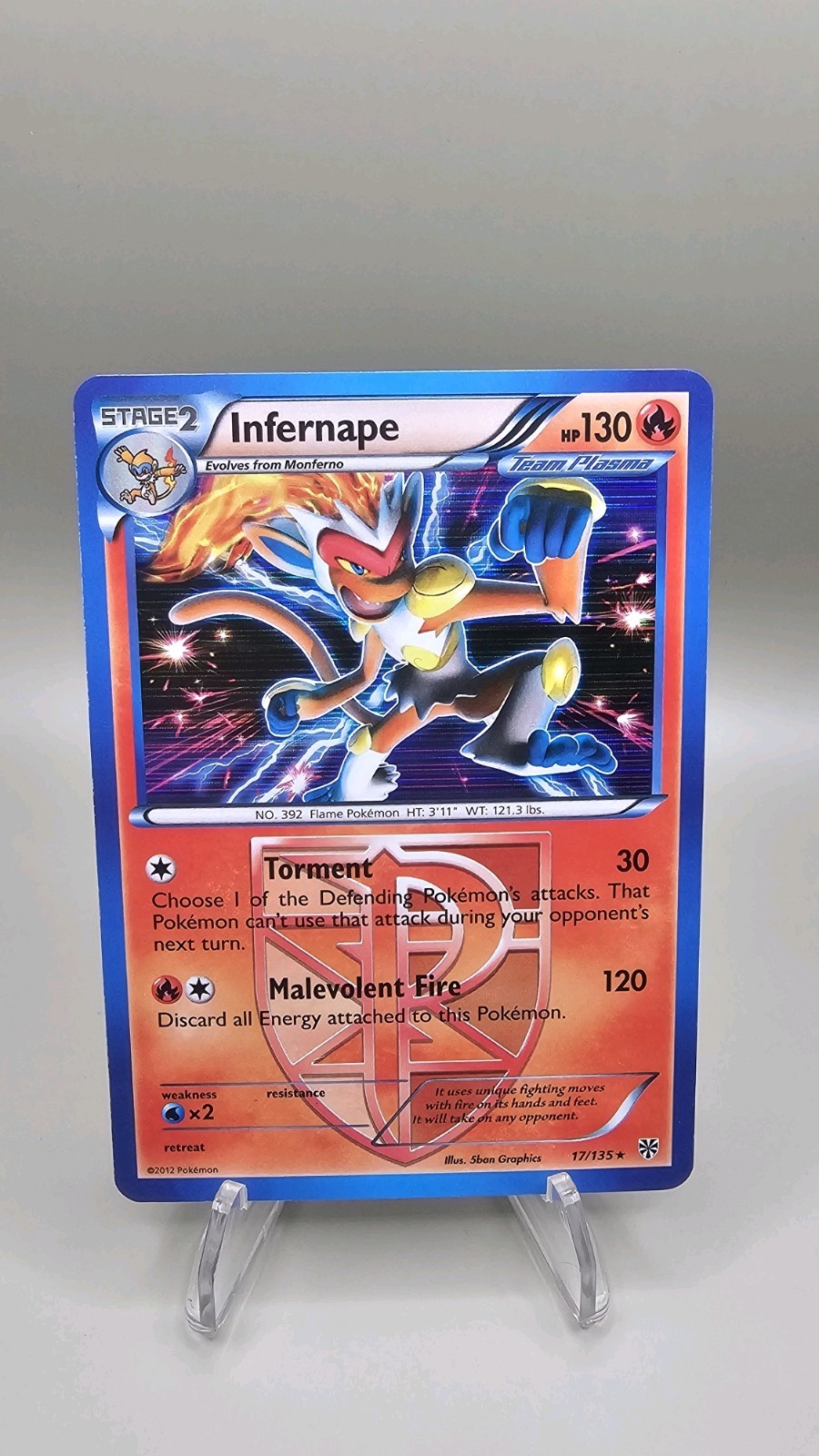 Infernape (Team Plasma) 17/135 Plasma Storm Holo rare pokemon card NM