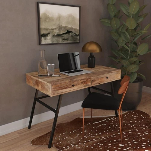 Reison Wooden Brown Desk - Picture 2 of 10
