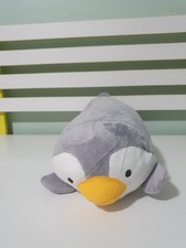 PENGUIN TOY DAISO PENGUIN PILLOW GREY 32CM LONG STUFFED ANIMAL