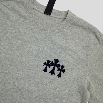 Chrome Hearts Triple Cross Flocked Long Sleeve in Grey | eBay