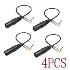 1/8"  3.5mm TRS Male Right Angle to XLR 3 Pins Male Microphone Adapter Cable 4X