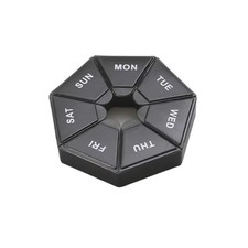 ROUND 7 DAY PILL BOX ORGANIZER FOR MEDICINE TRAVEL CASE HOLDER WEEKLY