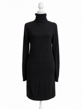 NWT Ann Taylor LOFT Womens M Black Turtleneck Sweater Dress Angora Knit