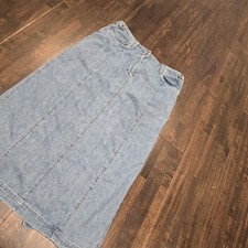 Vintage Ralph Lauren Polo Country Denim Long Straight Midi Maxi Skirt Sz 12