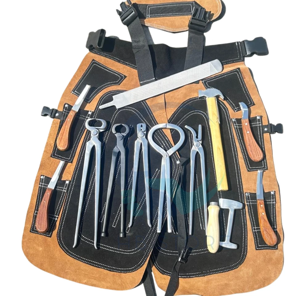 Complete Farrier Tool Kit with Hoof Stand, Leather Tool Bag & Apron - Image 2 of 4