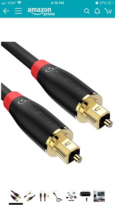 Digital Optical Audio Cable - Syncwire Male to Male feet NEW IN BOX SW-DO069  