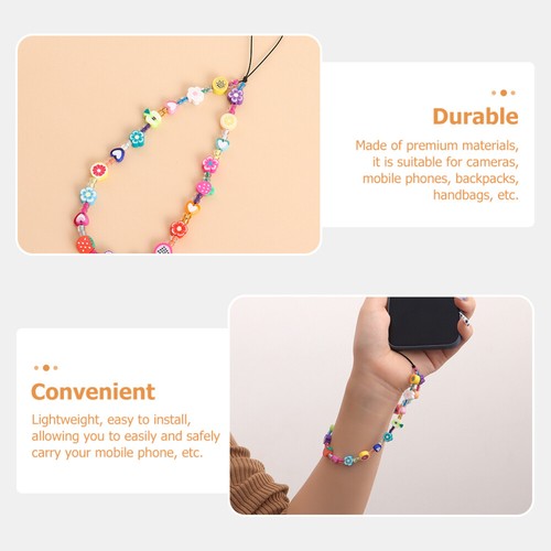 Mobile Phone Chain Miss Polymer Clay Lanyard Thick Rope Cell - Zdjęcie 6 z 12